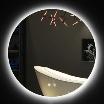 K Light BS-M5001 36W LED 89cm IP67 Round Mirror, Dimmable touch switch and Anti-fog
