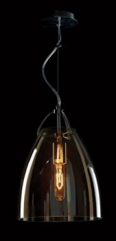 K Light WYN-KLCH-006 Smooth Tapered Glass Pendant Chrome Smoke