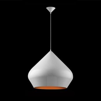 K Light CA-KLCH-1007/WH Aladdin Large Metal Pendant White and Gold