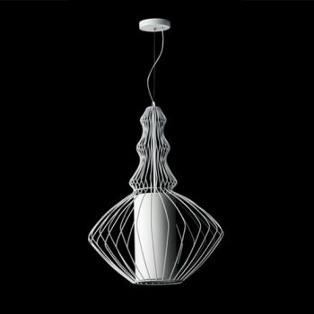 K Light CA-KLCH-1044 Wide Wire Metal Pendant White