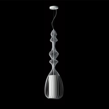 K Light CA-KLCH-1045 Tall Wire Metal Pendant White