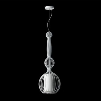 K Light CA-KLCH-1047/WH Ball Wire Metal Pendant White