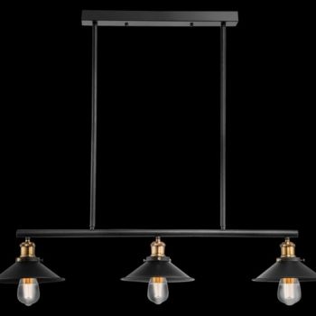K Light CA-KLCH-1125/3 230v 40W E27 Trio Pendant Black and Antique Brass