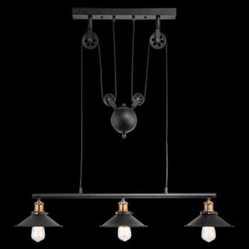 K Light CA-KLCH-1126/3 230v 40W E27 Adjustable Trio Pendant Black and Antique Brass