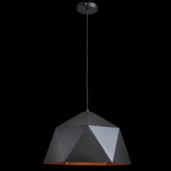 K Light WYN-KLCH-1258L/B Geometric Metal Pendant Black and Gold