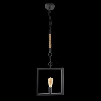 K Light CA-KLCH-1314 Square Metal Pendant Black