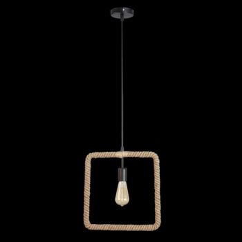 K Light CA-KLCH-1554 Square Rope Pendant Black