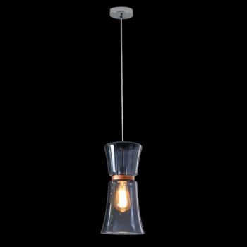 K Light CA-KLCH-3279/SM Copper Lined Glass Pendant Smokey Blue Glass