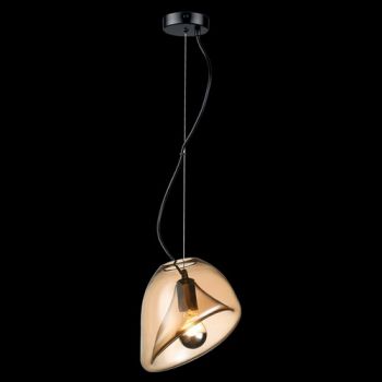 K Light DL-KLCH-1027 230v 40W E27 Arum Lily Glass Pendant Amber