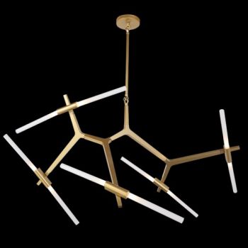 K Light DL-KLCH-8320/10 3W G9 LED 5 Arms Branch Pendant Satin Gold