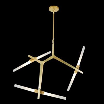 K Light DL-KLCH-8320/6 3W G9 LED 3 Arms Branch Pendant Satin Gold