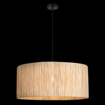 K Light E-KLCH-7140 230v 40W E27 Large Natural Raffia Pendant