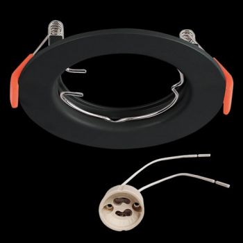 K Light WYN-ELC-60/BL 230v 7W GU10 (PC) Poly Carbonate Round Downlight Black