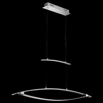 K Light F-KLCH-LINEAR/2 12W Strip LED 2 Glass bars Up and Down Pendant Chrome
