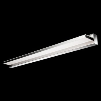 K Light F-MB-002/60 12W LED SMD Straight IP44 Bathroom Wall Light Chrome with Frosted Acrylic Diffuser