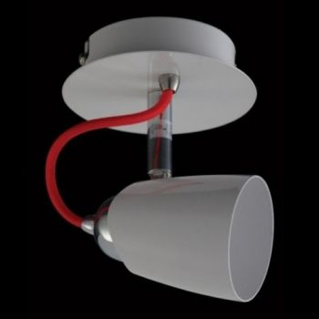 K Light FL-3090/1 Single Adjustable Red Cord Spot Light on Plate White