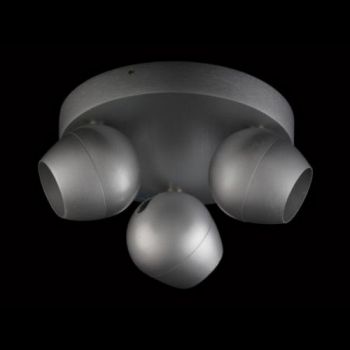 K Light FL-5781-P/3 Three Adjustable Bubble Spot Lights on Plate Brushed Aluminium