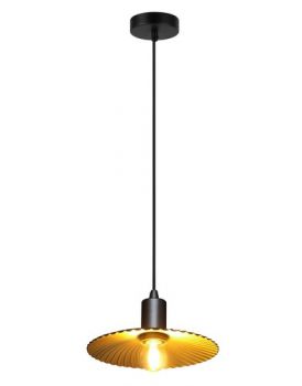 K Light G-KLCH-502/22 230v 40W E27 22cm Golden Shell Pendant Gold and Black