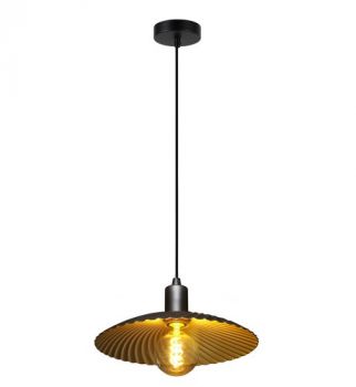 K Light G-KLCH-502/30 230v 40W E27 30cm Golden Shell Pendant Gold and Black