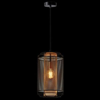 K Light G-KLCH-8103 230v 40W E27 Boston Mesh Pendant Black and Gold