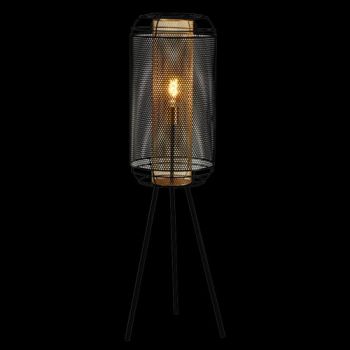 K Light G-KLT-8103F 230v 40W E27 Boston Mesh Floor Lamp Black and Gold