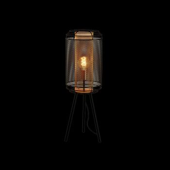 K Light G-KLT-8103T 230v 40W E27 Boston Mesh Table Lamp Black and Gold