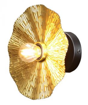 K Light G-KLW-501 230v 40W E27 Golden Flower 22cm Wall Light Gold and Black