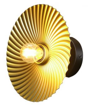 K Light G-KLW-502 230v 40W E27 Golden Shell 22cm Wall Light Gold and Black