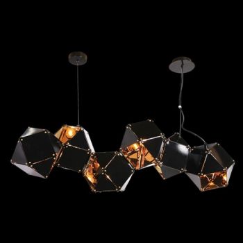 K Light GO-KLCH313-6/W 6 Light Magic Box Pendant White and Gold