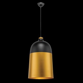 K Light H-KLCH-1429BL/G Large Two-Tone Metal Pendant Black and Gold