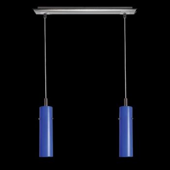 K Light HP2-767-NS Two Light Glass Tube Pendant Blue