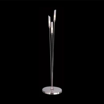 K Light J-MT2037A/3 20W G4 Bi-Pin Tube Glass Table Lamp with hand Dimmer Satin Chrome with Frosted Glass