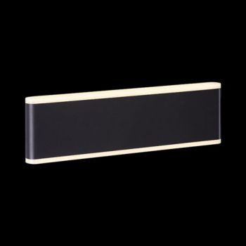 K Light WYN-LED-237L/BL 230v 20W LED COB Large Slim Wall Light Matt Black and Frosted PC Diffuser