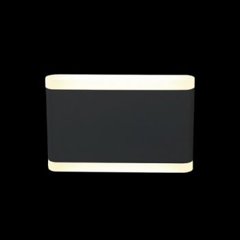 K Light WYN-JB-LED-237M/BL 230v 10W LED COB Medium Slim Wall Light Matt Black with Frosted PC Diffuser