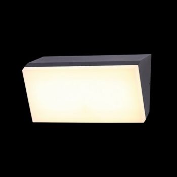 K Light JB-LED-702/BL 230v 12W LED SMD Horizontal Bulkhead Matt Black with Opal White PC Cover