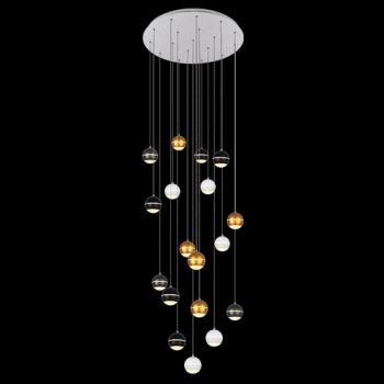 K Light K-LED-01/18 230v 18 x 5W LED Cosmic Cluster Black, Grey, Satin Gold and White