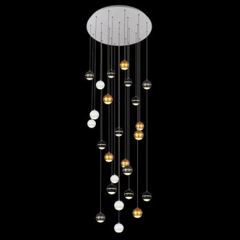 K Light K-LED-01/25 230v 25 x 5W LED Cosmic Cluster Cluster Black, Grey, Satin Gold and White
