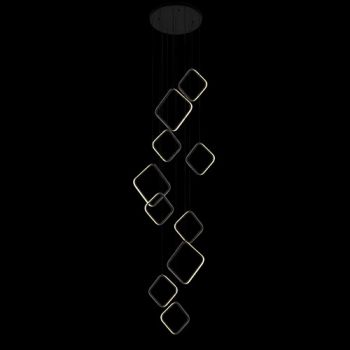 K Light K-LED-02/10-SQ 85W LED Double Volume Square Ringfall Pendant Black