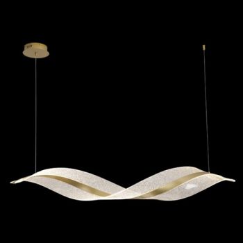 K Light Pendant Lights K-LED-2422 230V 42W LED Butterfly Pendant Satin Gold with clear Glitter acrylic