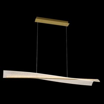 K Light K-LED-2424 230V 32W LED Wave Acrylic Pendant Satin Gold with clear glitter Acrylic