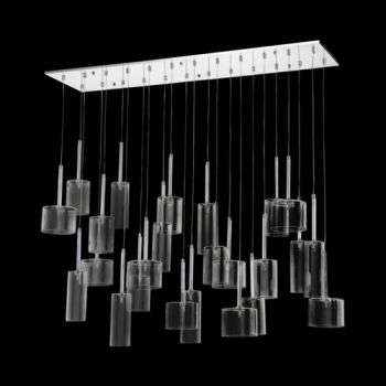 K Light K-LED-3048/24 230v 2W LED G4 Bi-Pin Rectangular Glass Cluster Pendant Clear