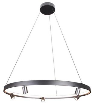 K Light K-LED-400/80BL, K-LED-400/80NS 230v 33W LED 80cm Crown+5 Spot 3W LED Pendant (Multiple Colours/Finishes)