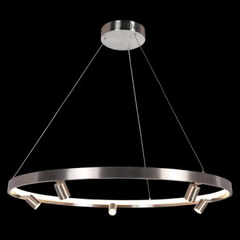 K Light K-LED-400/80NS 230v 33W LED 80cm Crown+5 Spot 3W LED Pendant Satin Nickle