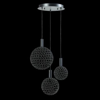 K Light K-LED-404-3/BL, K-LED-404-3/CH, K-LED-404-3/GD 230V 4.3W LED Trio Round Metal Ring Pendant (Multiple Colours/Finishes)