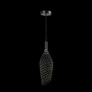 K Light K-LED-405/BL, K-LED-405/CH, K-LED-405/GD 230V 4.3W LED Medium Long Metal Ring Pendant (Multiple Colours/Finishes)
