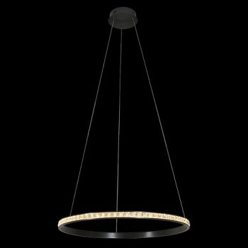 K Light K-LED-485/62 230V 30W LED Crystal Ring Pendant 62cm Black