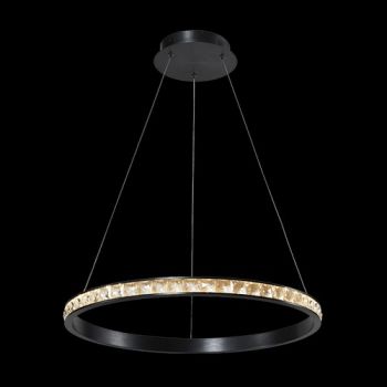 K Light K-LED-485/76 230V 36W LED Crystal Ring Pendant 76cm Black