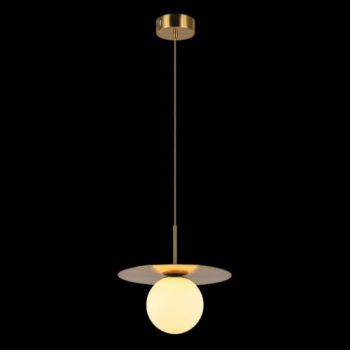 K Light K-LED-55/1 230v 7W LED Single Golden Disc Pendant Gold