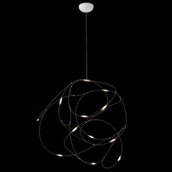 K Light K-LED-8781/11 230v 5.5W LED Firefly Pendant Brass & White