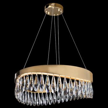 K Light K-LED-89095 230v 25W Imperial Round Crystal and Gold LED Chandelier